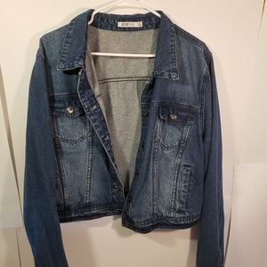 Just Fab Jean Denim Jacket XXL Pockets Buttons Coat